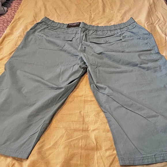 NEW PHOTOS! CAPRI, LIGHT TWILL, CAMEO BLUE, SIZE 28, COTTON/SPANDEX BLEND, FLY - Picture 7 of 16